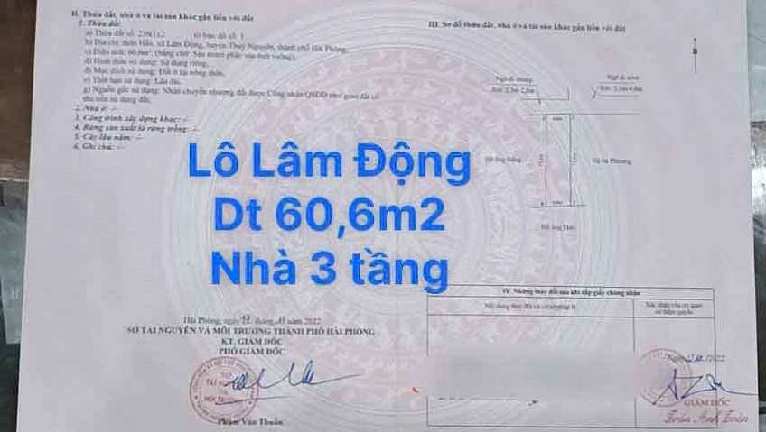 Bán căn nhà 3 tầng ngõ oto phường Hoàng Lâm, TP Thuỷ Nguyên, Hải Phòng