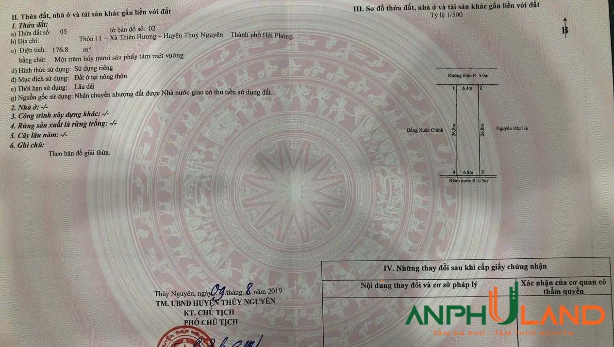 Bán lô trục chính mặt đường phường Thiên Hương, TP Thuỷ Nguyên, Hải Phòng