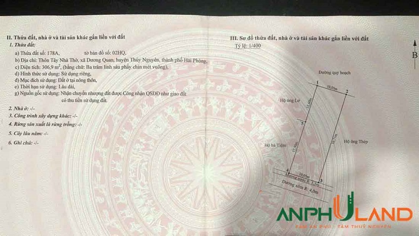 Chính chủ bán lô đất hai mặt tiền trung tâm hành chính mới Thủy Nguyên, Hải Phòng