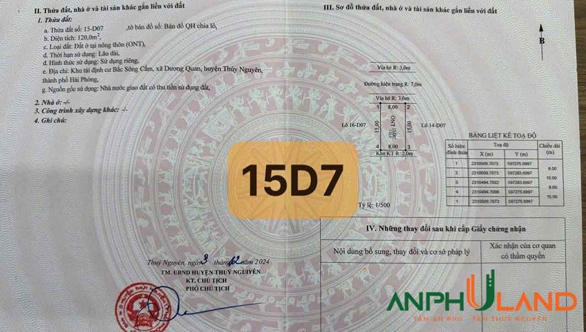 Cần bán khu D Bắc Sông Cấm, Phường Dương Quan, TP Thủy Nguyên, Hải Phòng