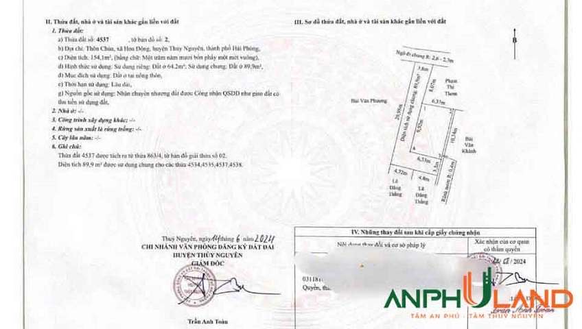 Cần bán lô đất thôn Chùa, Phường Hoa Động, TP Thủy Nguyên, Hải Phòng