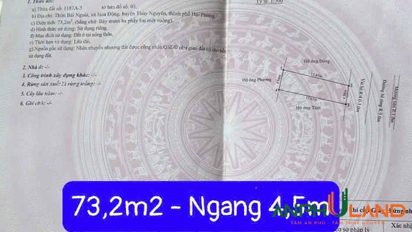 Cần bán lô đất hàng độc quyền, TDP Bái Ngoài, Phường Hoa Động, TP Thủy Nguyên, Hải Phòng