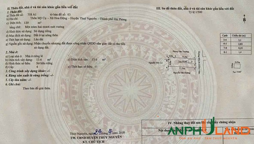 Chào bán lô đất mặt đường TDP Mỹ Cụ, Phường Hoa Động, TP Thủy Nguyên, Hải Phòng