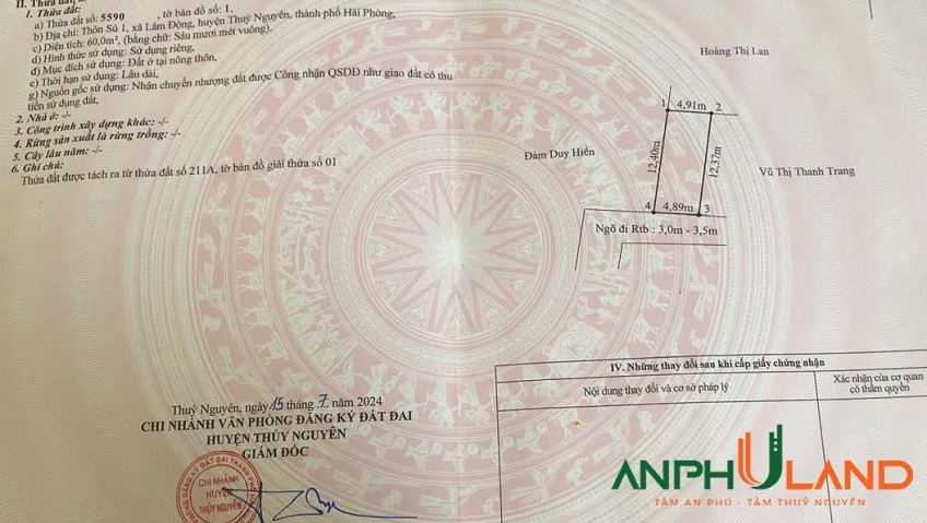 Bán đất trung tâm phường Thiên Hương (Lâm Động), TP  Hải Phòng