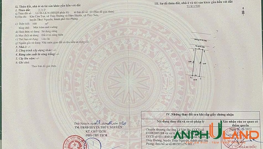 HOT HIT - Bán lô đất vị trí vàng khu Đấu giá Cửa Trại, phường Thuỷ Nguyên, TP Hải Phòng