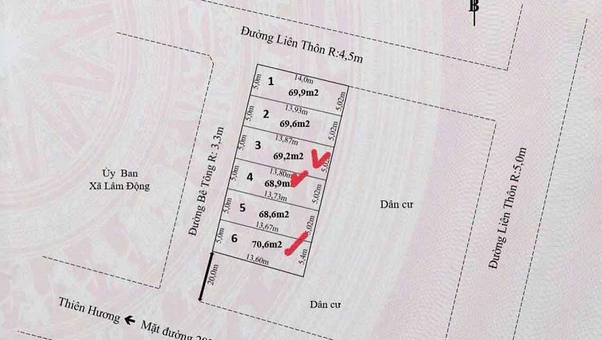 Cần bán 2 lô ngay ủy ban Phường Thiên Hương ( xã Lâm Động ), TP Hải Phòng