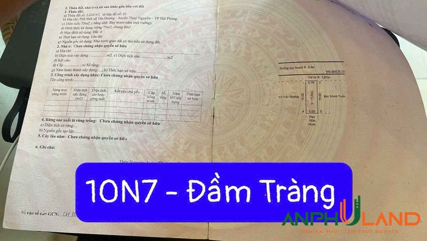 Cần bán lô đất tại Đầm Tràng, Phường Thủy Nguyên ( xã Tân Dương), Thành Phố Hải Phòng