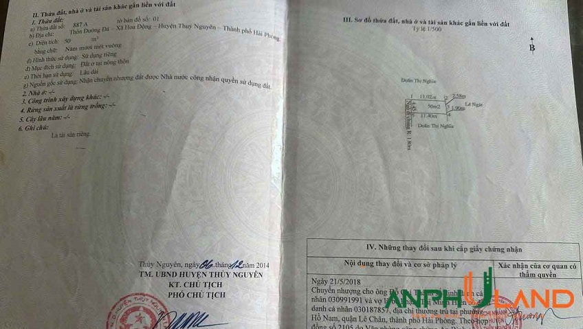 Cần bán lô đất đẹp TDP Đường Đá, Phường Thủy Nguyên, TP Hải Phòng
