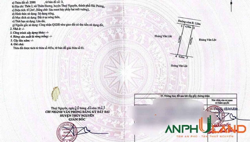 Cần bán lô đất đẹp TDP 3,  Phường Thiên Hương , TP Hải Phòng
