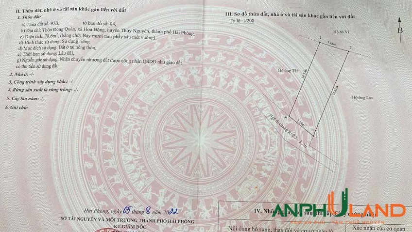 Cần bán nhanh lô đất TDP Đồng Quán, phường Thuỷ Nguyên (xã Hoa Động), TP Hải Phòng