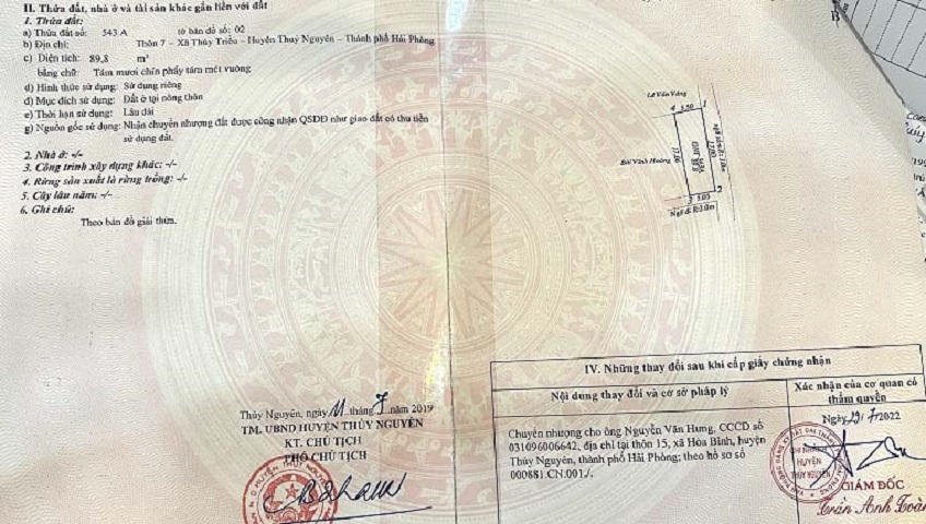 Bán lô góc cực đẹp tại phường Thuỷ Nguyên (xã Thuỷ Triều), TP Hải Phòng