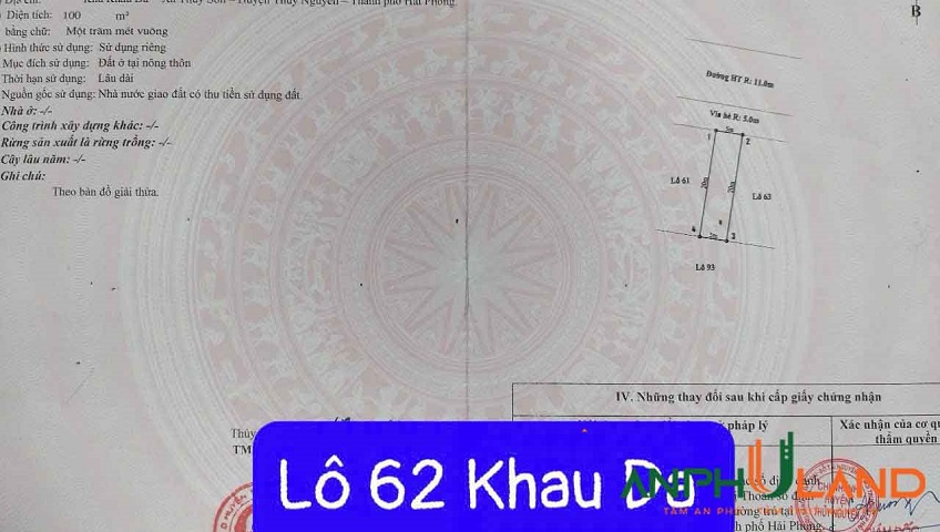 Cần bán nhanh vài lô đất đấu giá Khau Da, Phường Thủy Nguyên ( xã Thủy Sơn), TP Hải Phòng