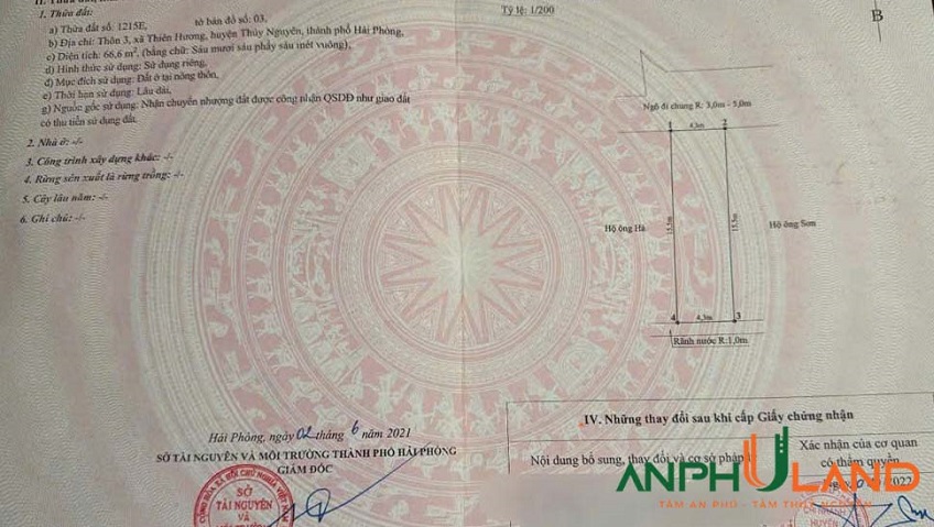 Chính chủ gửi bán lô đất đẹp phường Thiên Hương, TP Hải Phòng