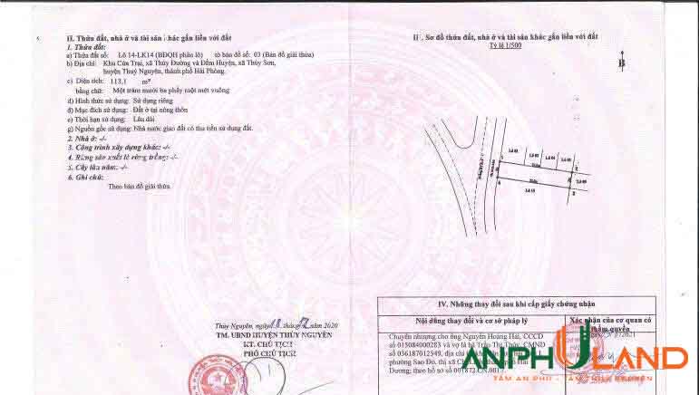 Cần bán lô đất đẹp tại khu Cửa Trại, Phường Thủy Nguyên ( xã Dương Quan), TP Hải Phòng