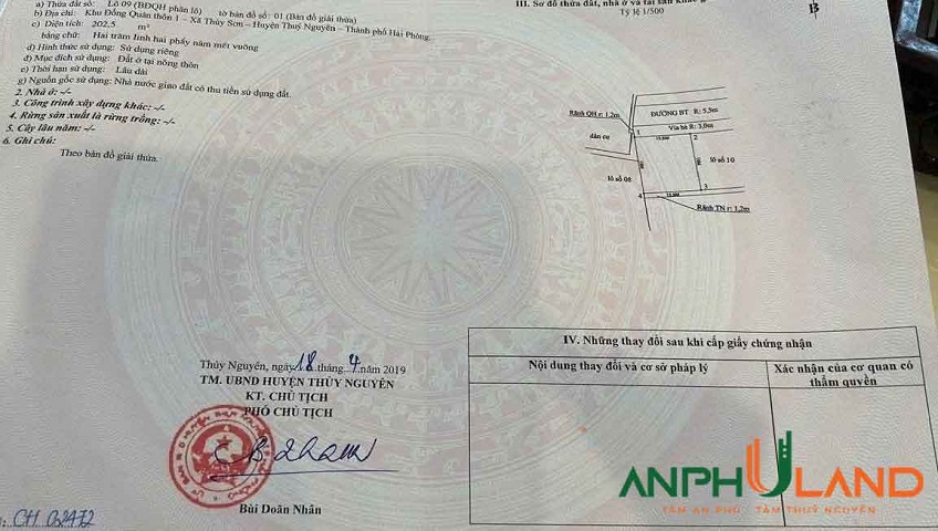 Cần bán lô phân lô đẹp tại TDP Đồng Quán, Phường Thủy Nguyên ( xã Thủy Sơn), TP Hải Phòng