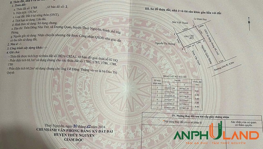 Chào bán lô số 5 tại phường Thuỷ Nguyên (xã Dương Quan), TP Hải Phòng