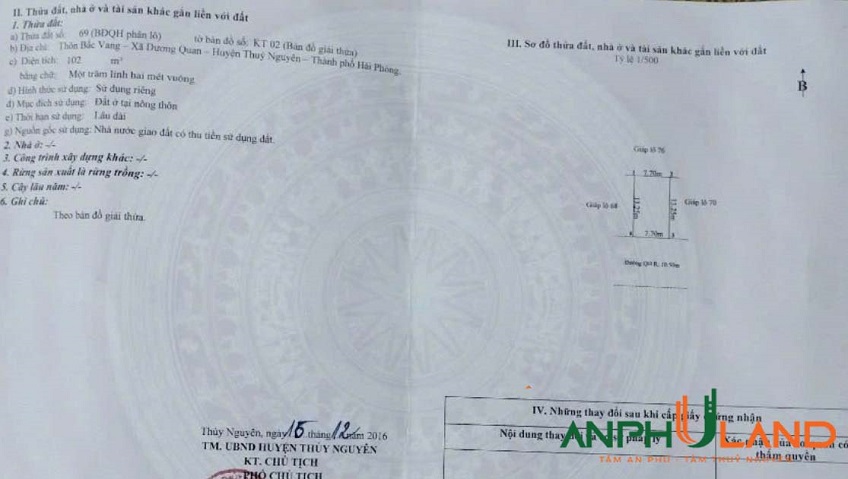 Bán căn nhà hàng hiếm tại phường Thuỷ Nguyên (xã Dương Quan), TP Hải Phòng