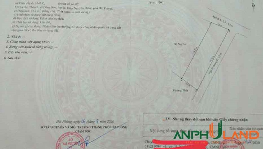 Cần bán lô góc hai mặt tiền tại Phường Lưu Kiếm ( xã Đông Sơn), TP Hải Phòng