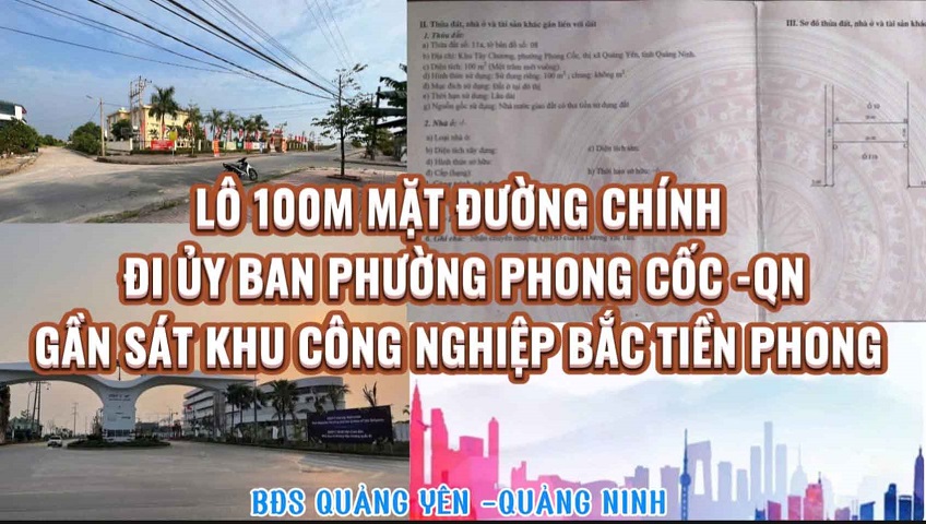 Bán lô đất mặt đường chính gần UBND, Phường Quảng Yên, Tỉnh Quảng Ninh