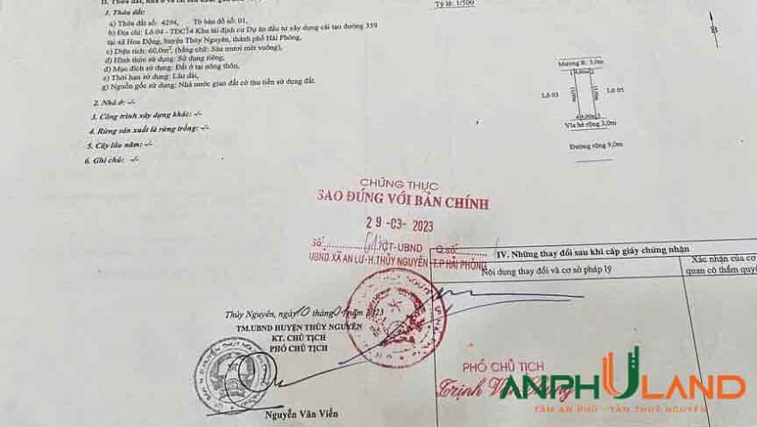Cần bán lô đất đẹp tại TĐC Phường Thủy Nguyên ( xã Hoa Động), TP Hải Phòng