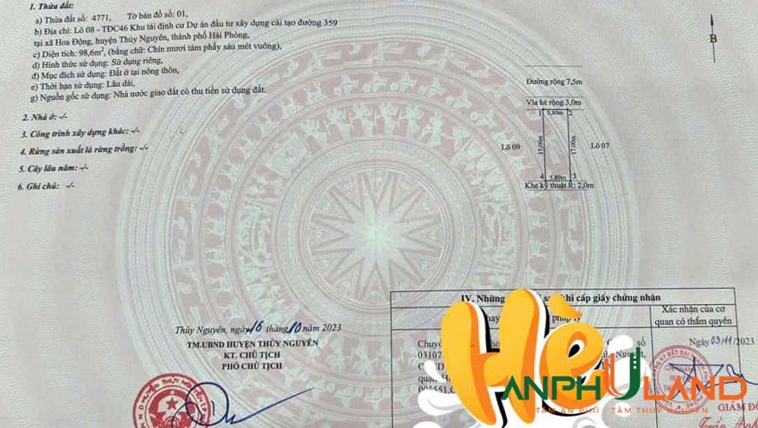 Bán lô TĐC Hoa Động, phường Thuỷ Nguyên, TP Hải Phòng