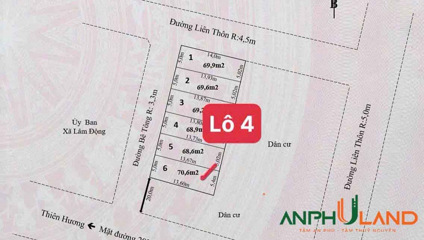 Chính chủ gửi bán một lô đất  Phường Thiên Hương ( xã Lâm Động), TP Hải Phòng