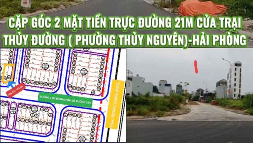 Cần bán cặp lô góc hai mặt tiền, khu Cửa Trại, P. Thủy Nguyên ( xã Thủy Đường), TP Hải Phòng