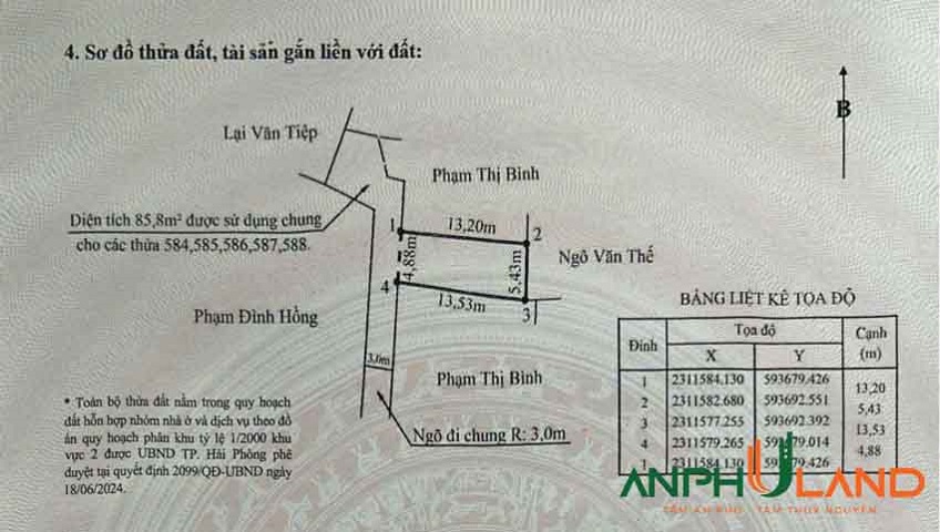 Cần bán lô đất đẹp tại TDP Đông, Phường Thiên Hương mới, TP Hải Phòng