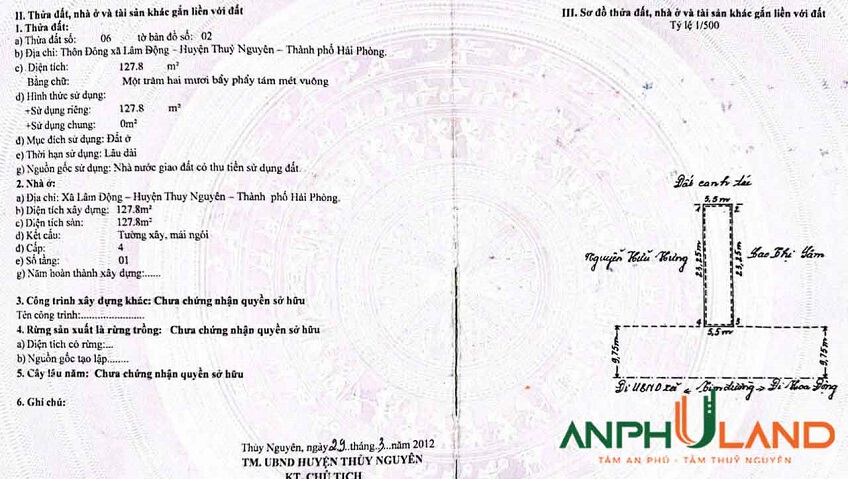 Cần bán lô đất đẹp mặt đường 203, Phường Thiên Hương ( xã Lâm Động), TP Hải Phòng