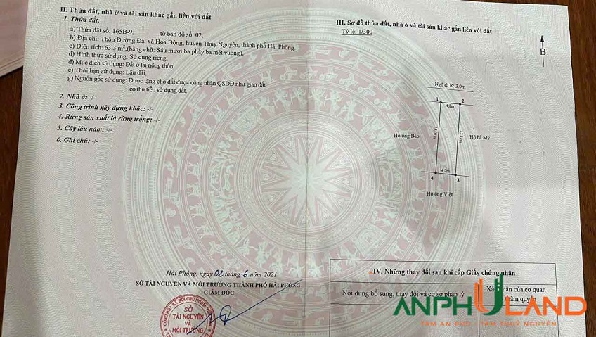 Cần bán lô đất siêu đẹp 63m2 tại Phường Thủy Nguyên ( xã Hoa Động), TP Hải Phòng