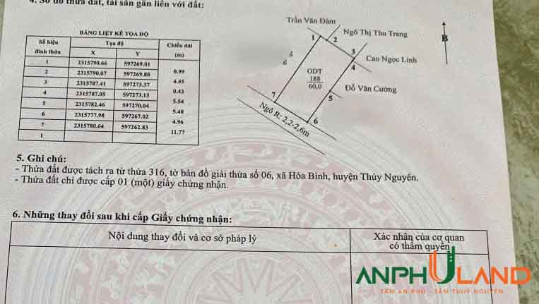 Chào bán duy nhất 1 lô tại Phường Hòa Binh ( xã Hoa Bình), TP Hải Phòng