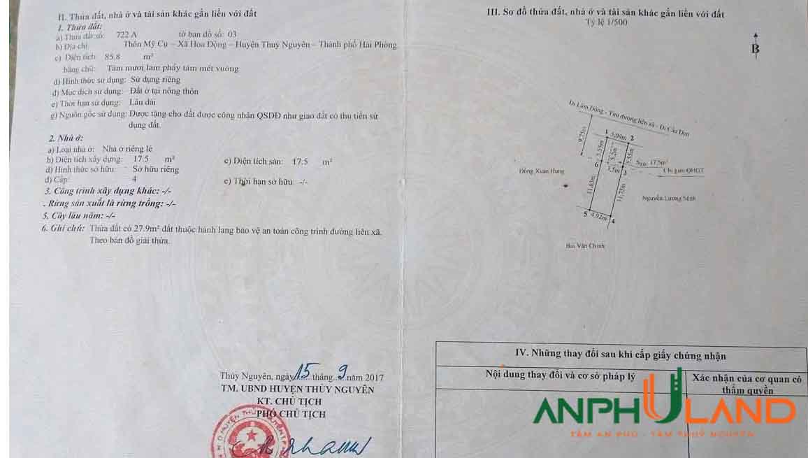 Chuyển đổi chỗ ở chính chủ bán căn nhà mặt đường 203 phường Thủy Nguyên ( xã Hoa Động)