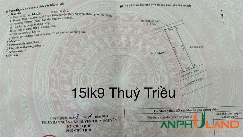 Cần bán chính chủ giá rẻ tại Phường Hòa Bình ( đấu giá Thủy Triều), TP Hải Phòng