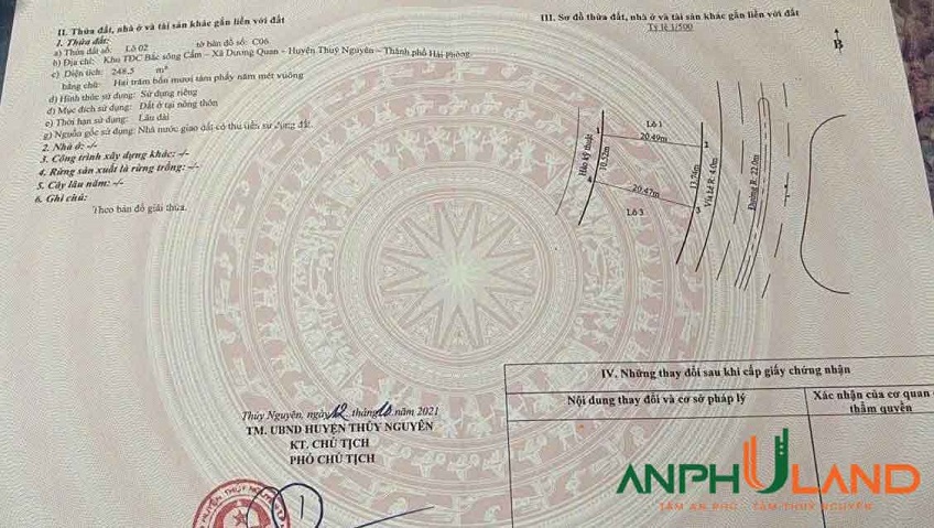 Cần bán lô biệt thự khu C Bắc Sông Cấm , Phường Thủy Nguyên ( xã Dương Quan), TP Hải Phòng