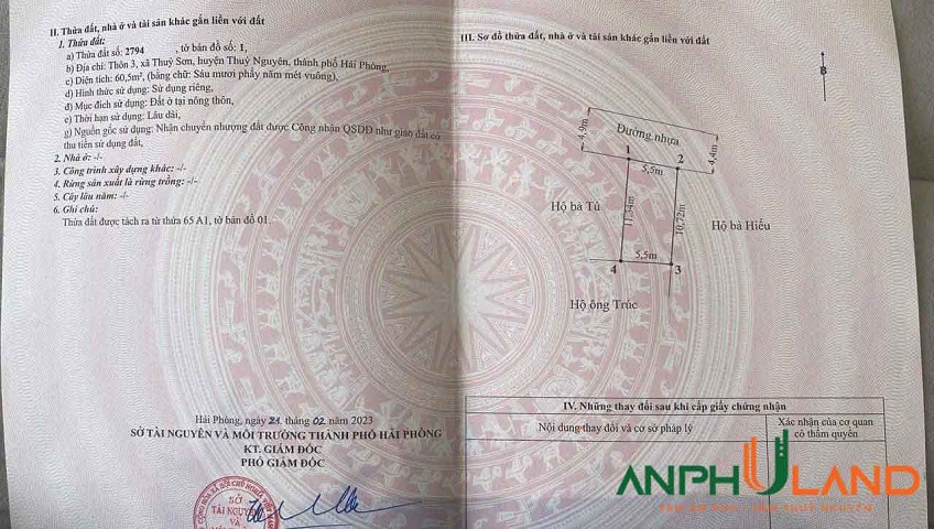 Siêu phẩm đất đẹp tại  phường Thủy Nguyên (xã Thủy Sơn) , TP Hải Phòng