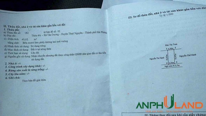 Cần bán siêu phẩm trung tâm hành chính tại Phường Thủy Nguyên ( xã Tân Dương), TP Hải Phòng