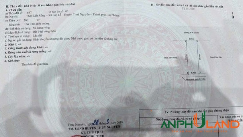 Bán lô đất tại khu Mắt Rồng, phường Nam Triệu, TP Hải Phòng