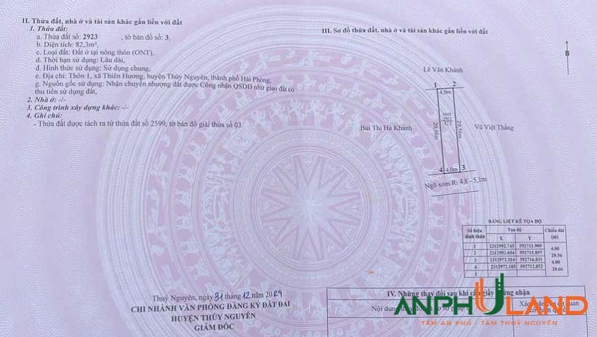 Chính chủ gửi bán lô đất siêu phẩm phường Thiên Hương, TP Hải Phòng