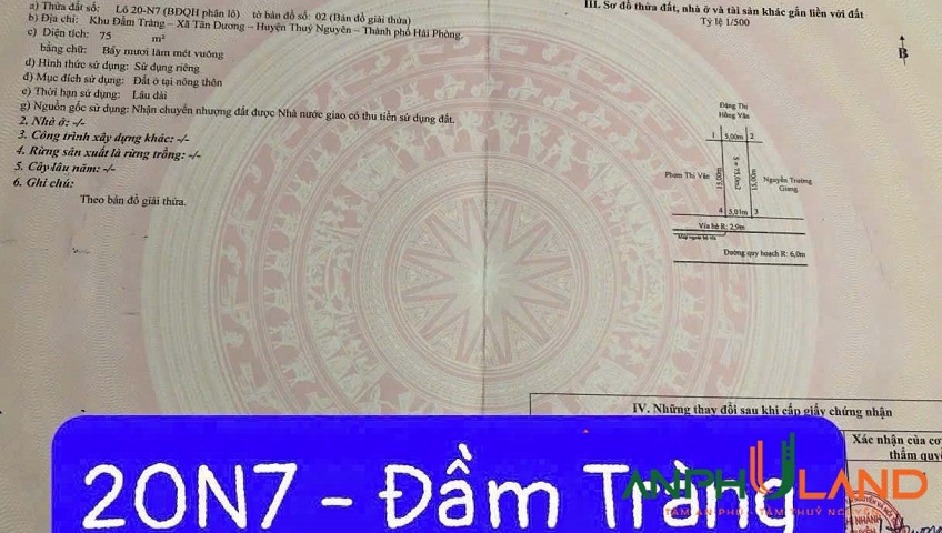 Bán lô đất đẹp khu Đầm Tràng, phường Thuỷ Nguyên, TP Hải Phòng