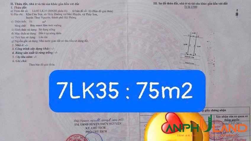 Bán lô đất hàng cực hiếm khu đấu giá Cửa Trại, phường Thuỷ Nguyên, TP Hải Phòng