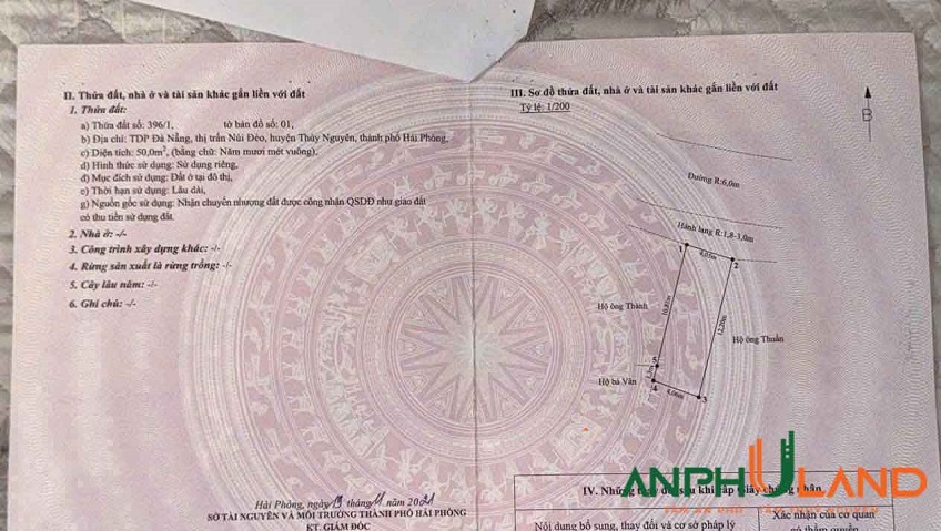 Cần bán lô đất trung tâm Phường Thủy Nguyên ( Núi Đèo), TP Hải Phòng