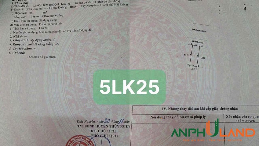 Bán lô đất mặt đường chính 21m khu Cửa Trại, phường Thuỷ Nguyên, TP Hải Phòng