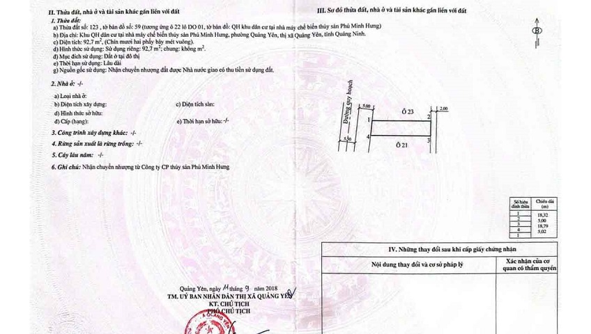 Cần bán đất nền khu Phú Mỹ Hưng, Phường Quảng Yên, Quảng Ninh 