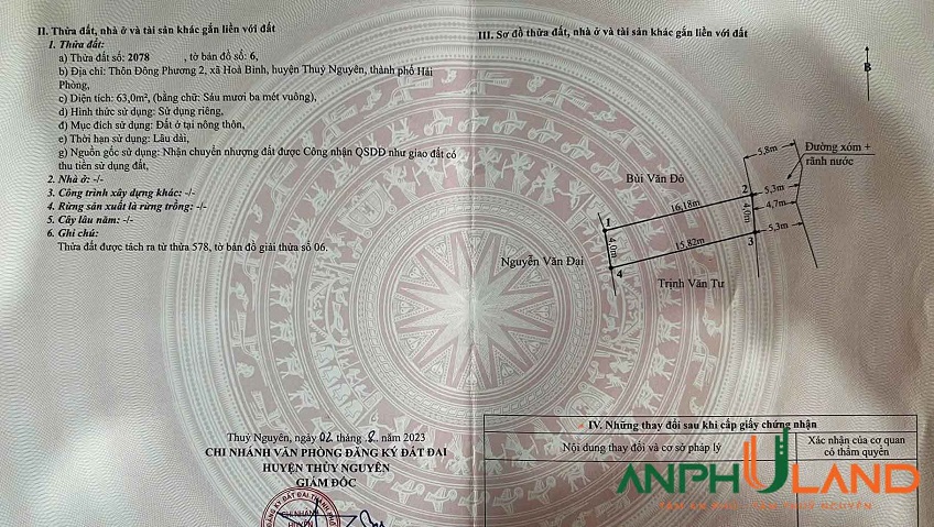 Cần bán 63 m2 đất giá đầu tư tại Phường Hòa Bình, TP Hải Phòng