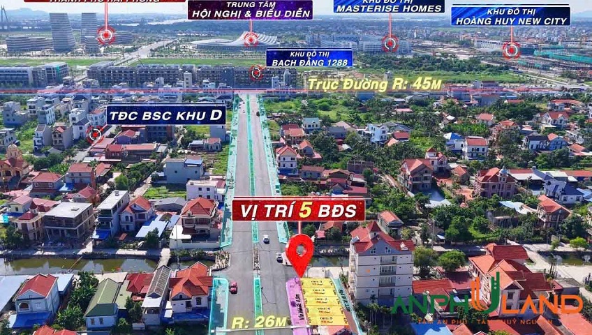 Chỉ từ 6 tỷ xxx triệu, sở hữu được lô đất mặt đường ngã tư, trục 26m trung tâm BSC P. Thủy Nguyên