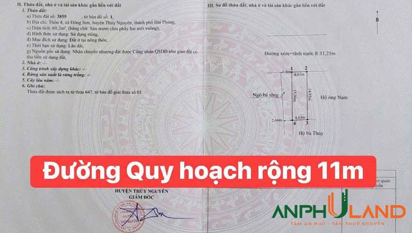 Cần bán lô góc tại Phường Lưu Kiếm ( xã Đông Sơn) , TP Hải Phòng