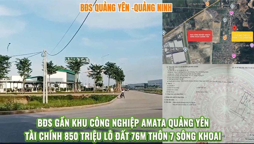 Cơ hội đầu tư đất nền giá rẻ gần KCN Amata Sông Khoai, Phường Quảng Yên, Quảng Ninh