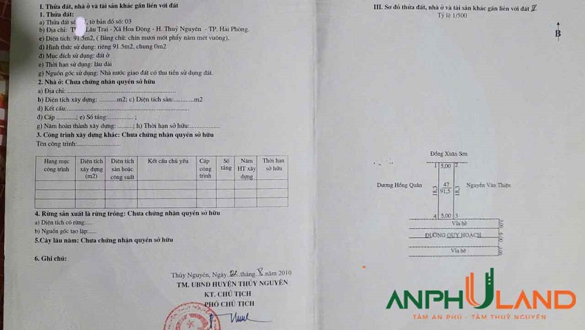 Cần bán lô đất chung cư Bính, Phường Thủy Nguyên ( xã Hoa Động), TP Hải Phòng