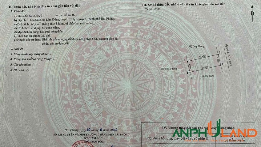 Chính chủ gửi bán siêu phẩm TDP Sú 2, phường Thuỷ Nguyên (Lâm Động), TP Hải Phòng