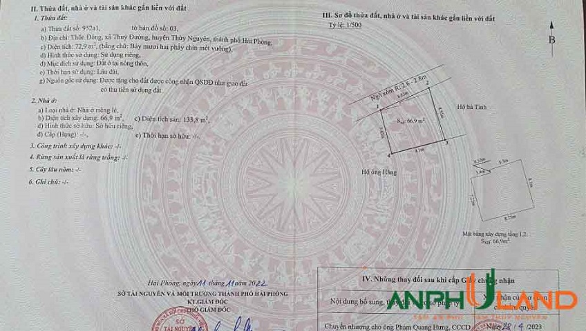 Cần bán nhà hai tầng tuyệt đẹp, trung tâm Phường Thủy Nguyên ( xã Thủy Đường), TP Hải Phòng